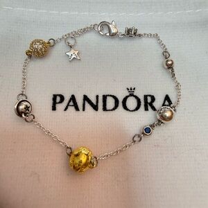 Pandora Sparkling Solar System Chain Bracelet 7 inch
